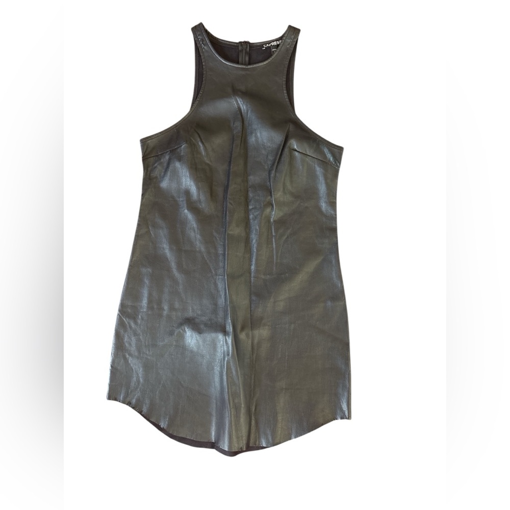 Express black faux leather dress size 8